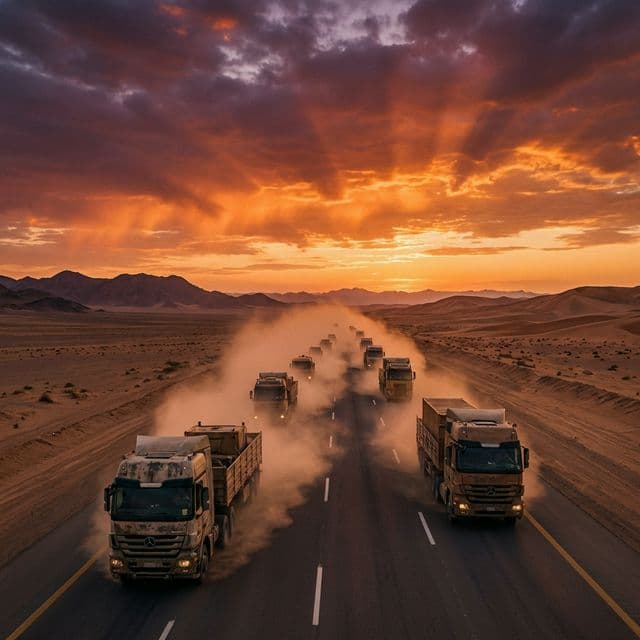FSAK Logistics fleet on Saudi highway